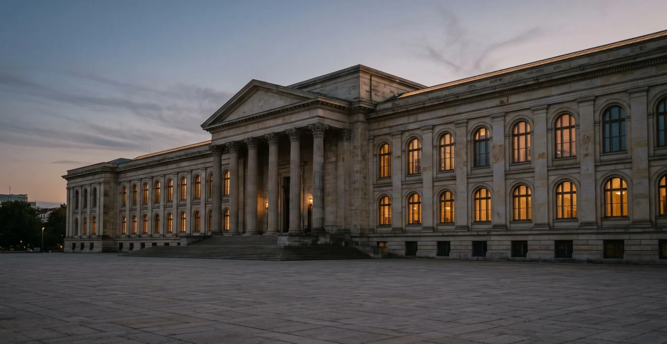 Image symbolique illustrant l'équilibre entre deux chambres législatives dans une démocratie
