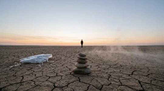 Photographie symbolique représentant l'intersection entre crise climatique, inégalités sociales et risque pandémique à l'échelle mondiale